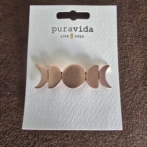 Pura Vida Rose Gold Moon Phase Barret